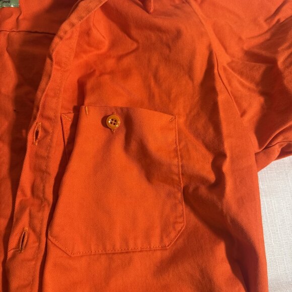 Red Kap Orange Short Sleeve Button Down Uniform Work Shirt Size Medium - Picture 3 of 9